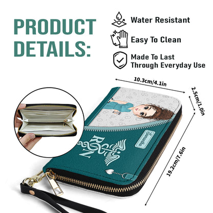 Simple Nurse Life - Personalized Nurse Leather Long Wallet