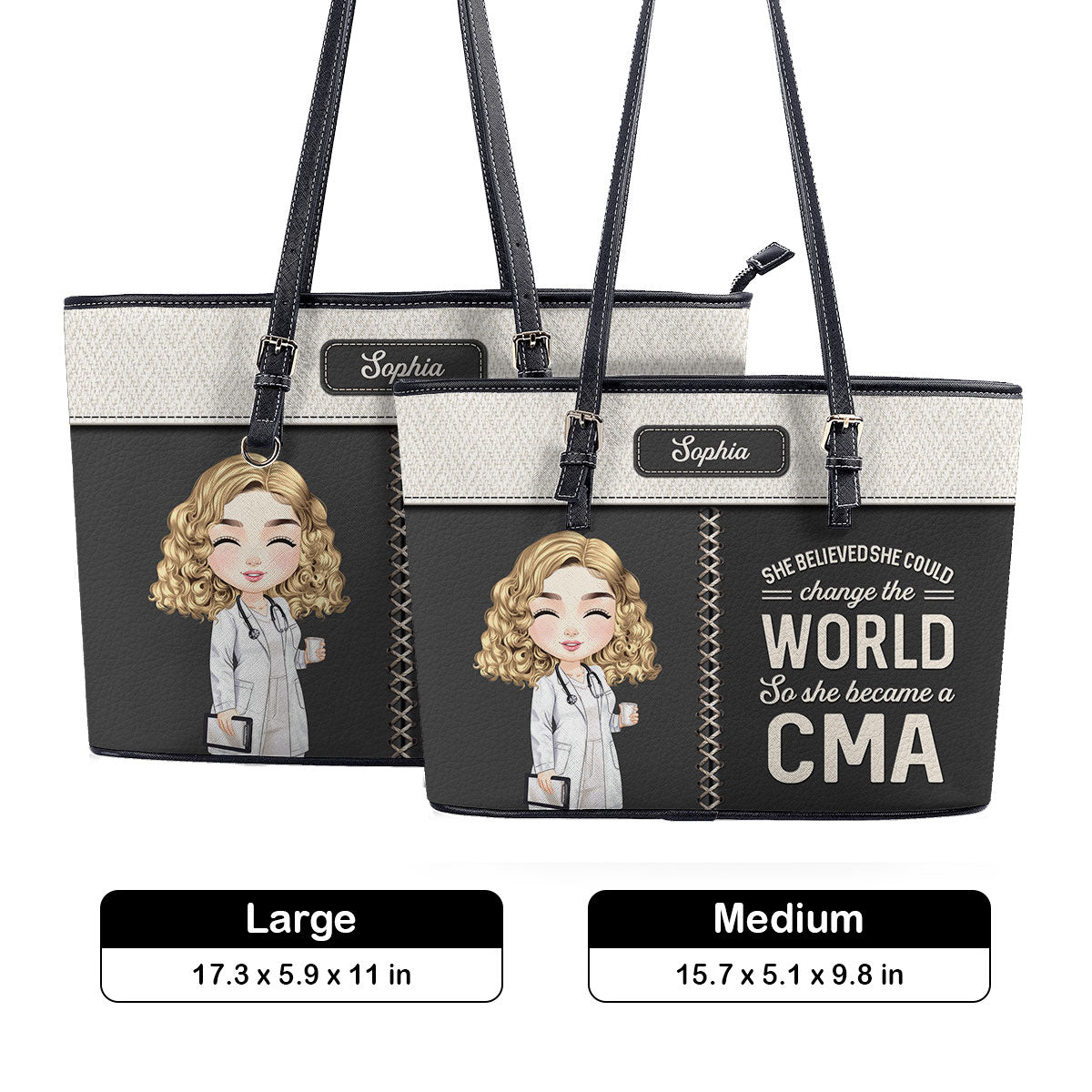 personalized custom nurse tote bag