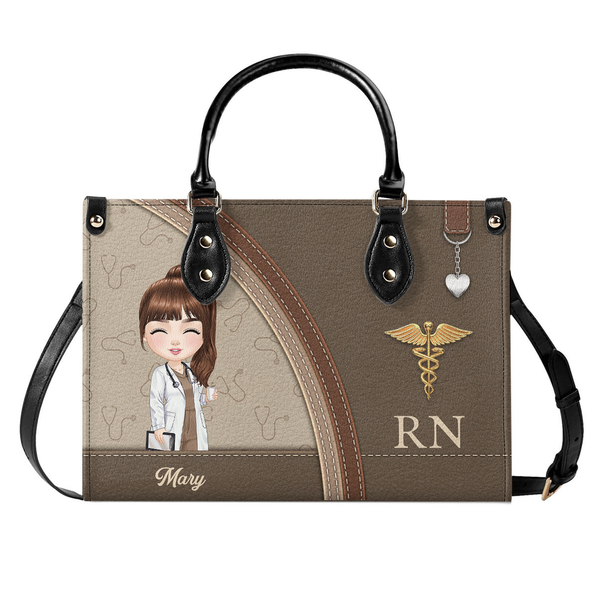 Elegant Nurse Life - Personalized Custom Leather Handbag