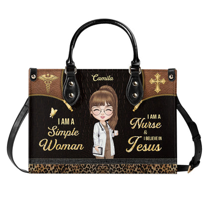 A Simple Nurse - Personalized Custom Leather Handbag