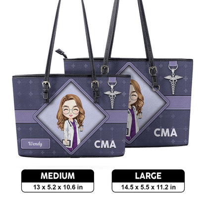 Cross Nurse - Personalized Custom Leather Tote Bag