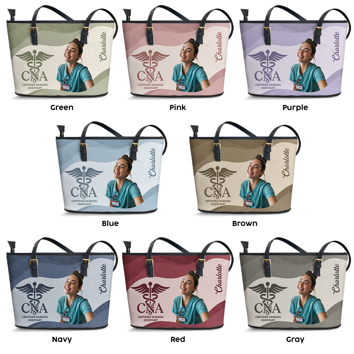 Iconic Nurse Life Photo - Personalized Custom Nurse Leather Tote Bag