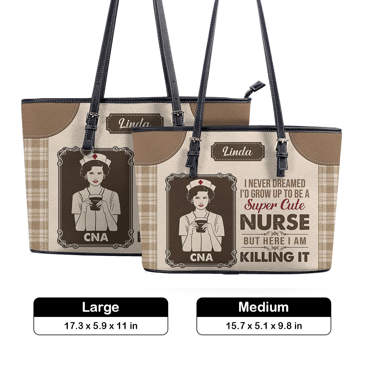 personalized custom nurse tote bag