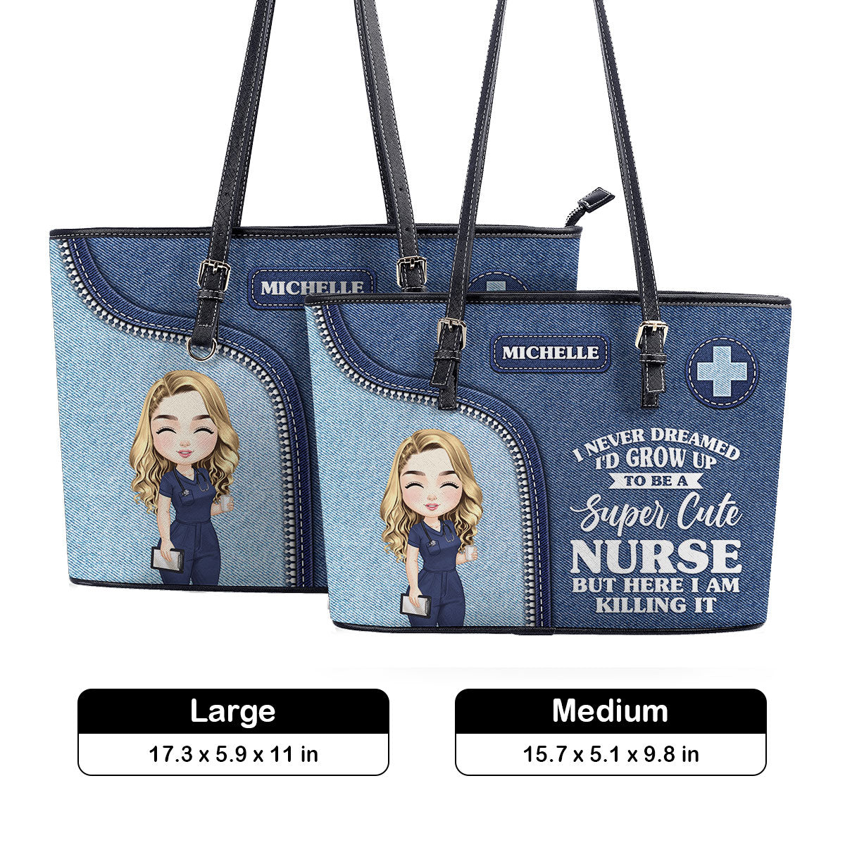 personalized custom nurse tote bag