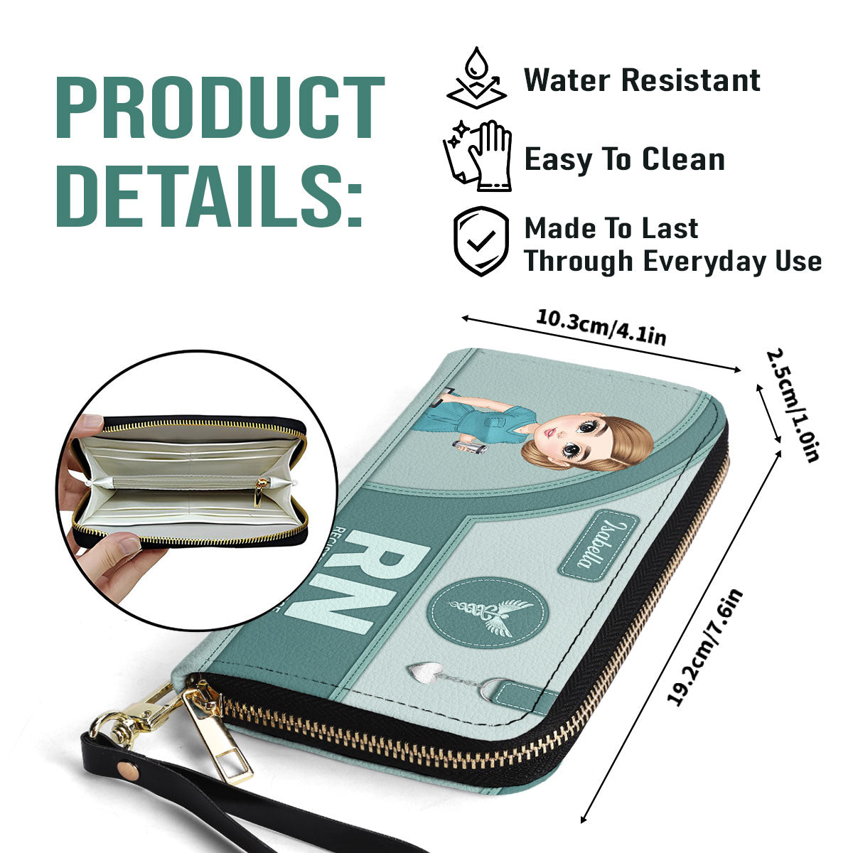 Gentle Style Nurse - Personalized Nurse Leather Long Wallet
