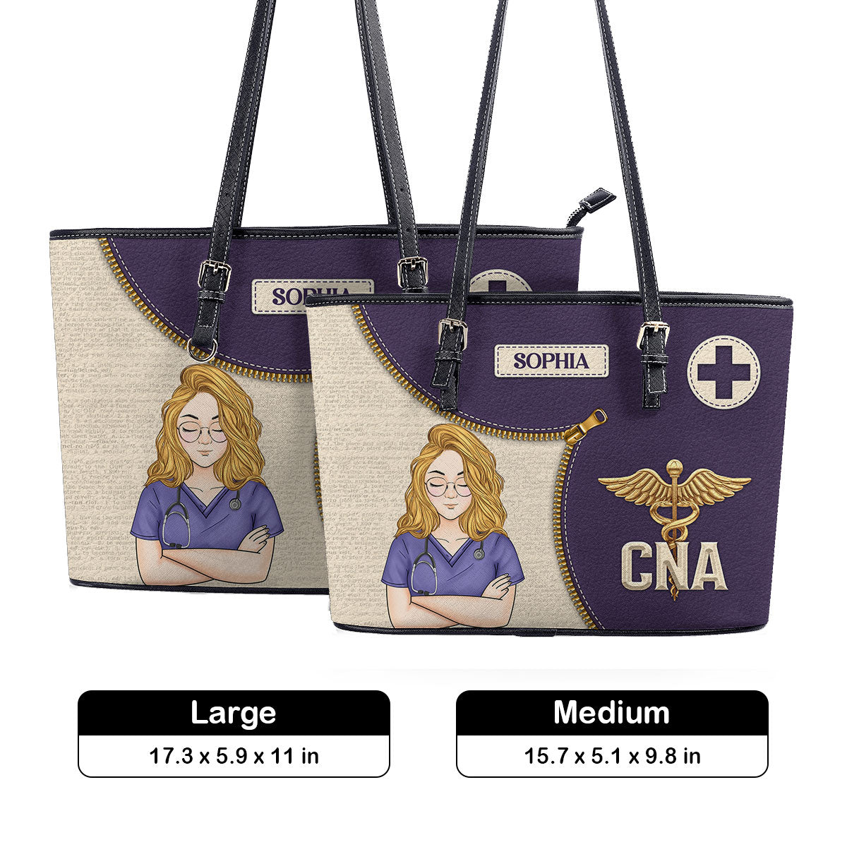 personalized custom nurse tote bag