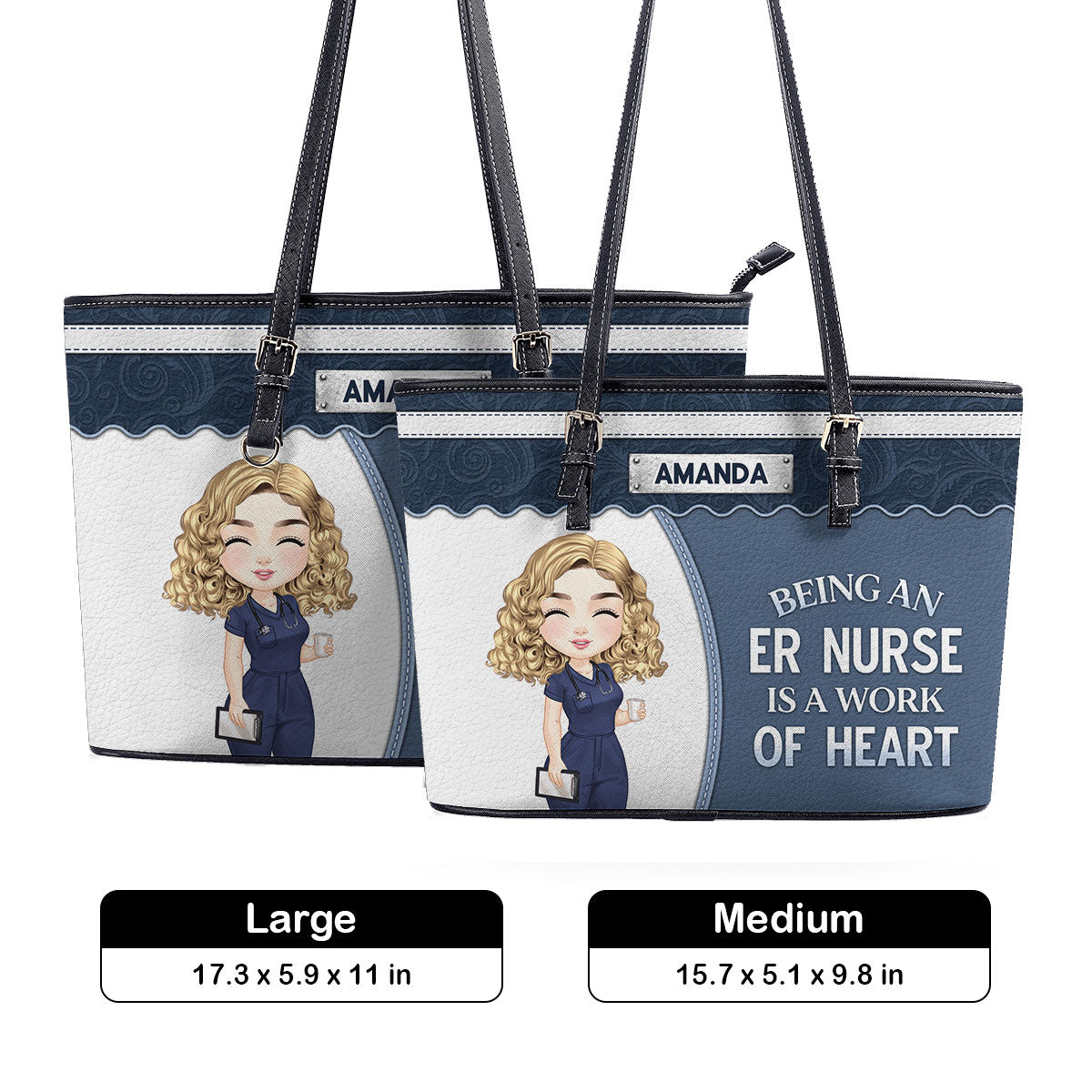 personalized custom nurse tote bag