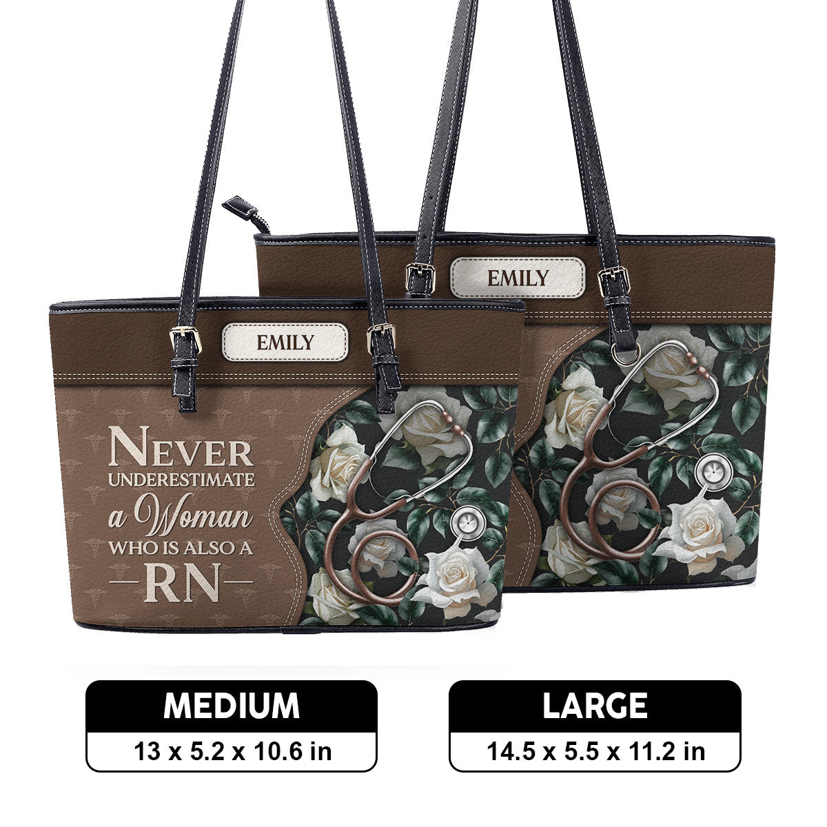 personalized custom nurse tote bag