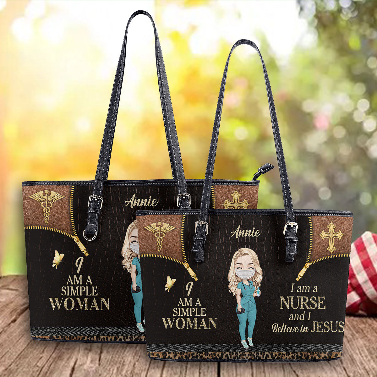 personalized custom nurse tote bag