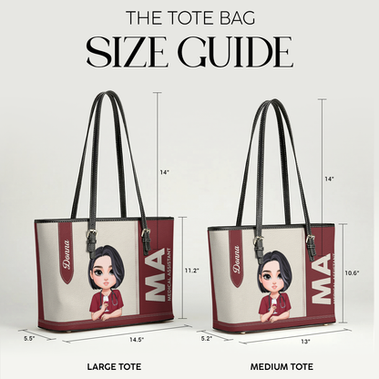 Nurse Angel Spirit - Personalized Custom Nurse Leather Tote Bag