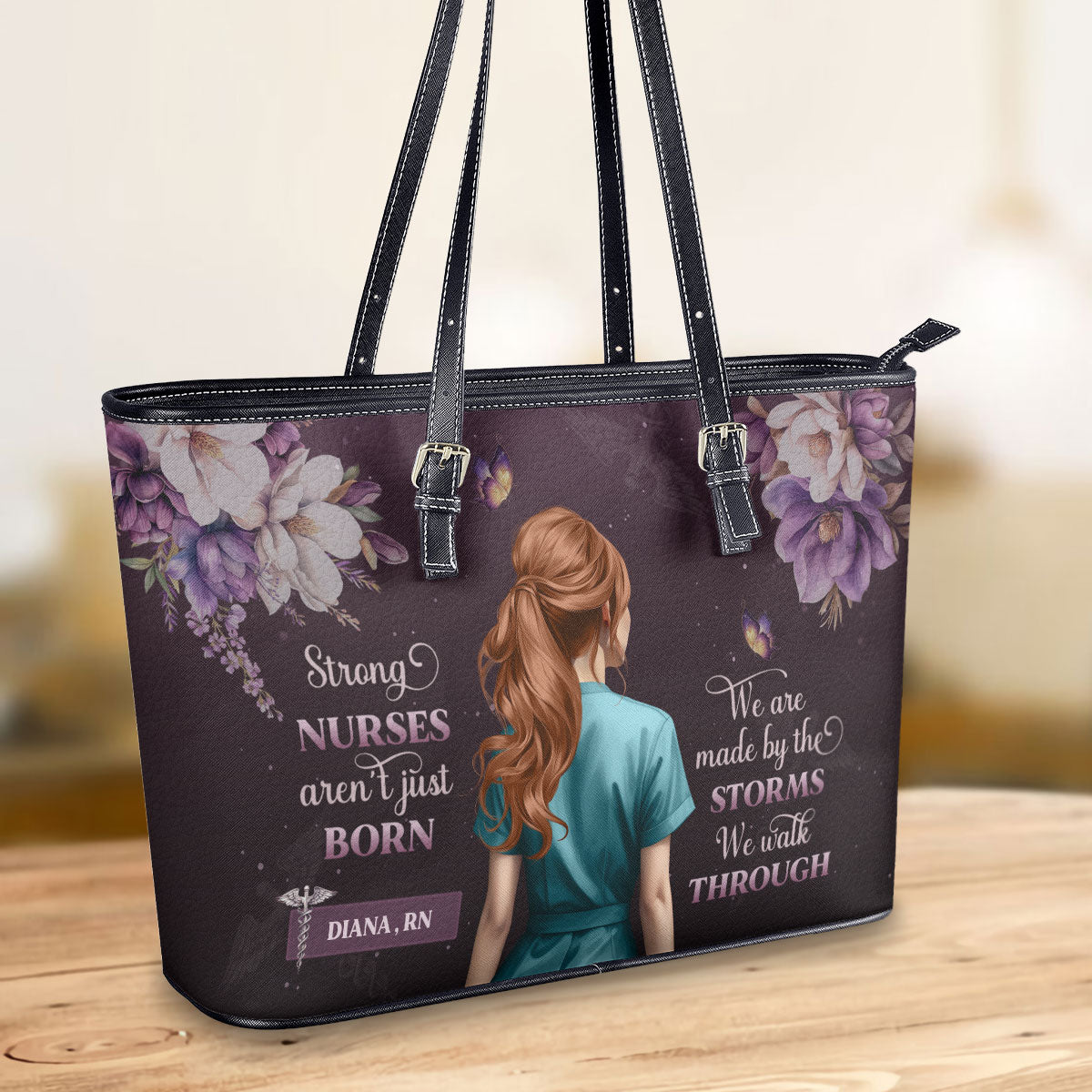 personalized custom nurse tote bag