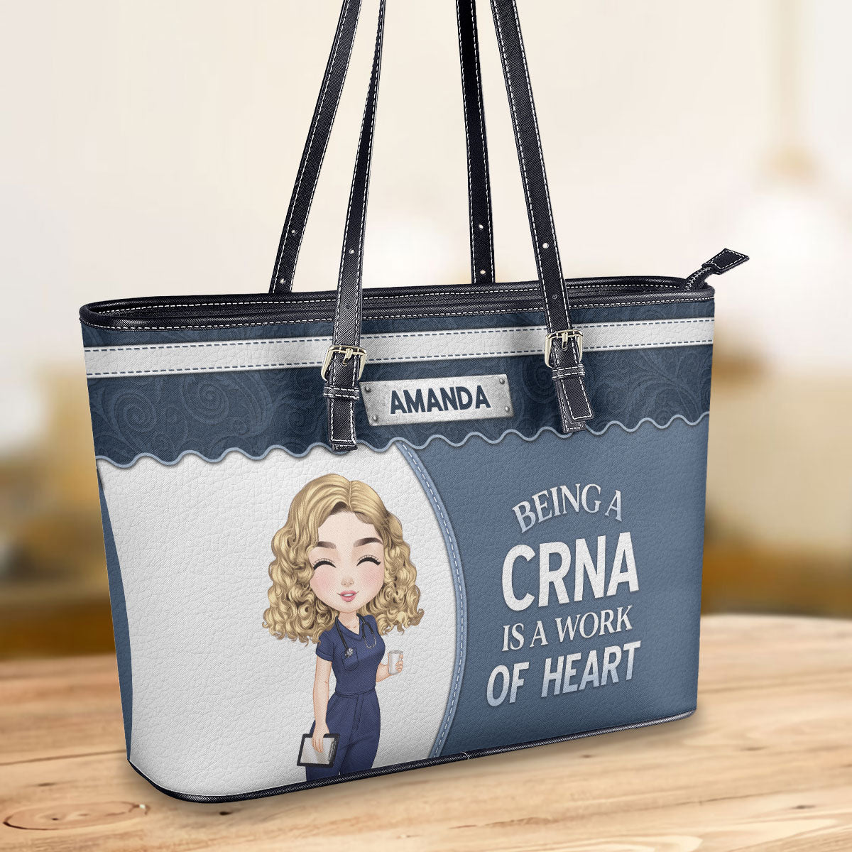 personalized custom nurse tote bag