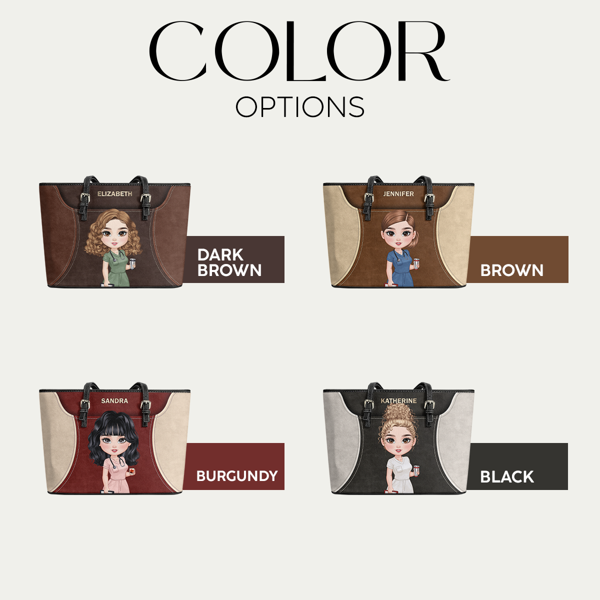 Not All Heroes - Personalized 2-Sided Custom Nurse Leather Tote Bag