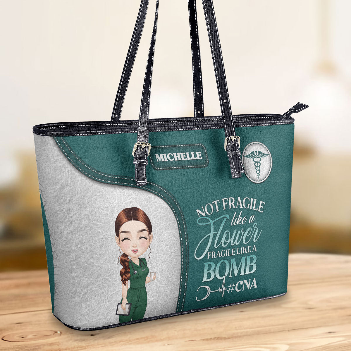 personalized custom nurse tote bag