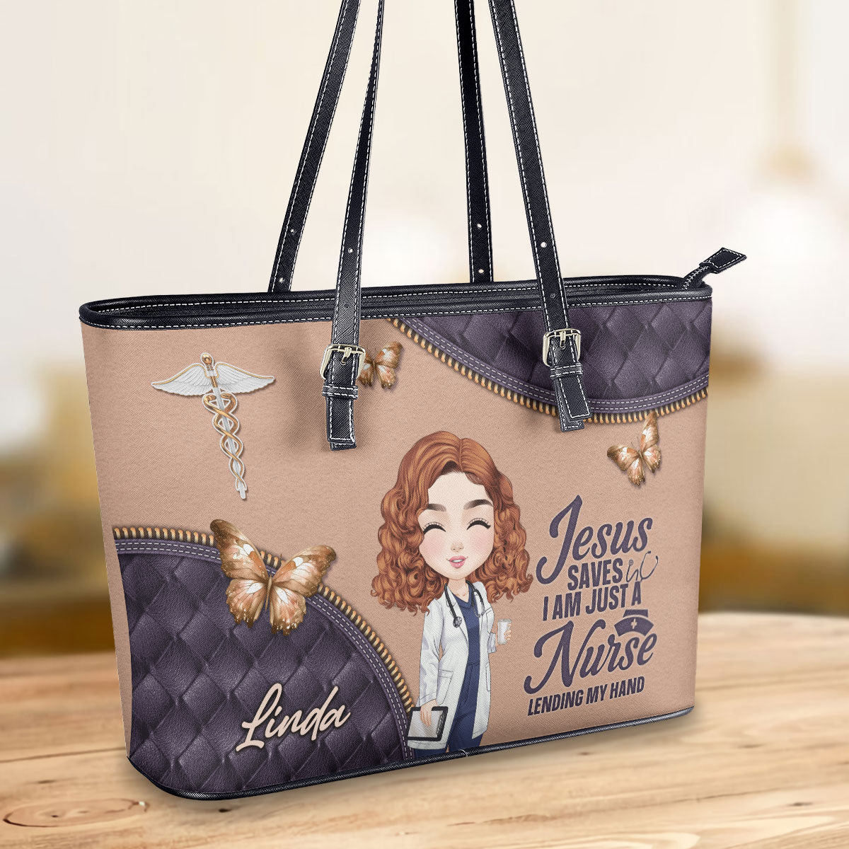 personalized custom nurse tote bag