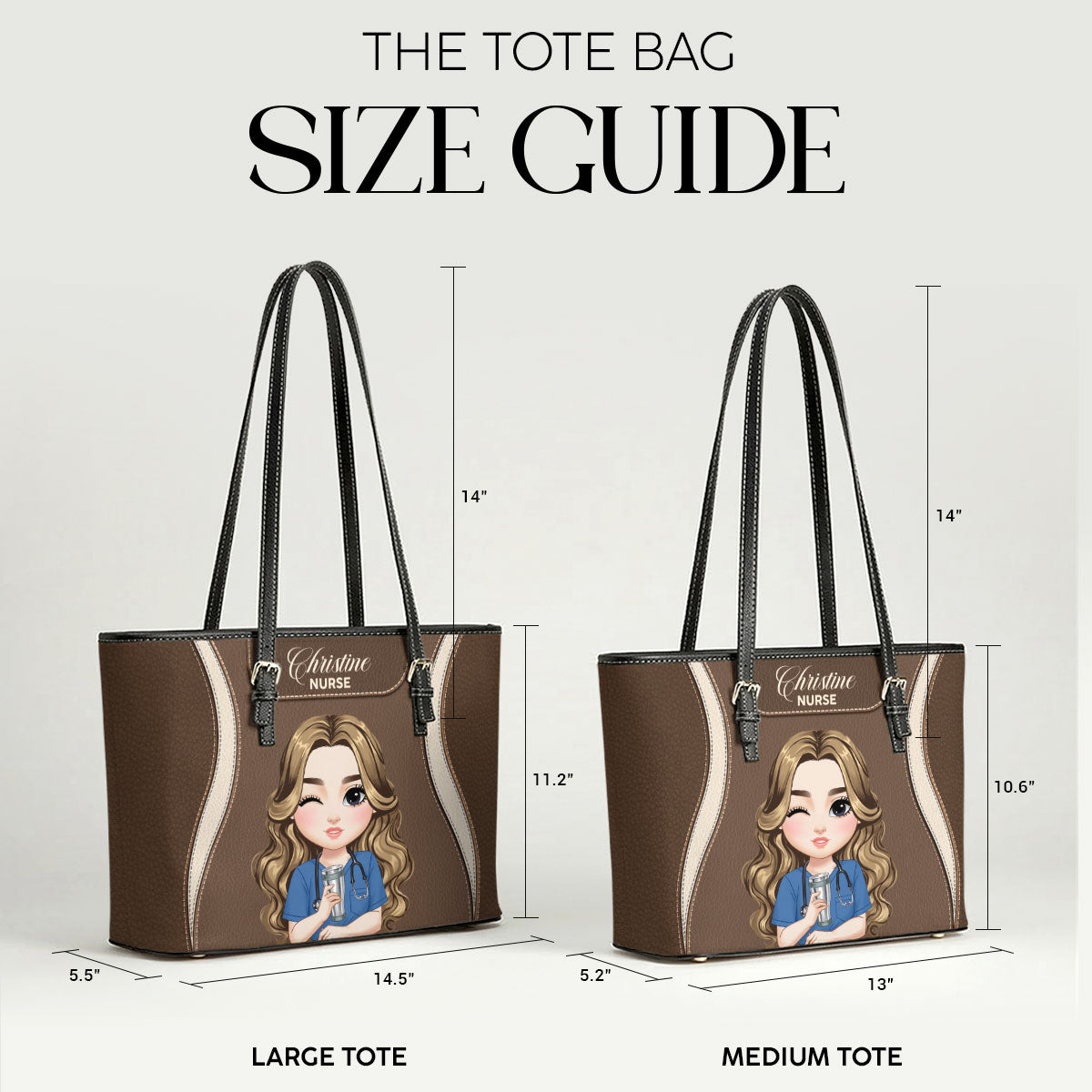 Nurse With Elegant Vibe - Personalized Custom Nurse Leather Tote Bag