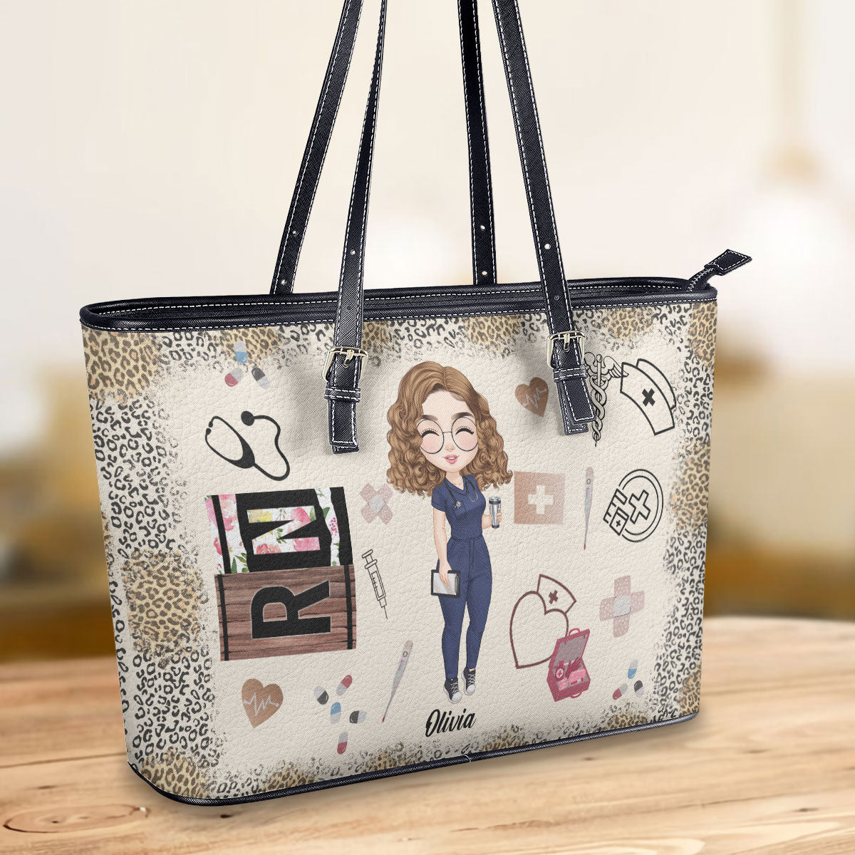 personalized custom nurse tote bag