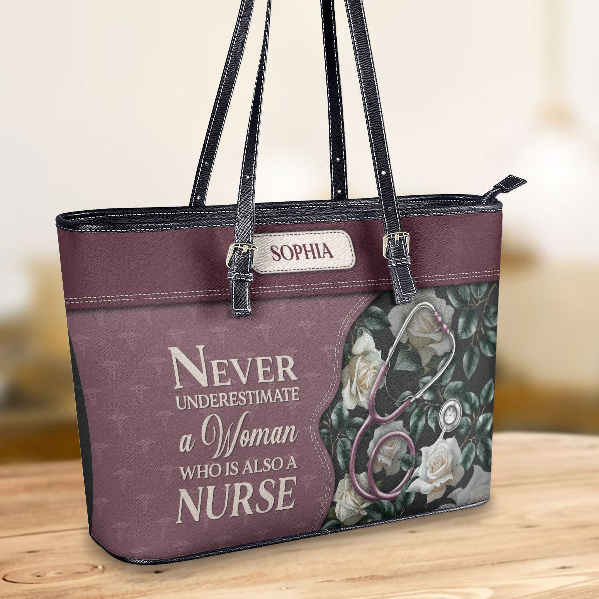 personalized custom nurse tote bag