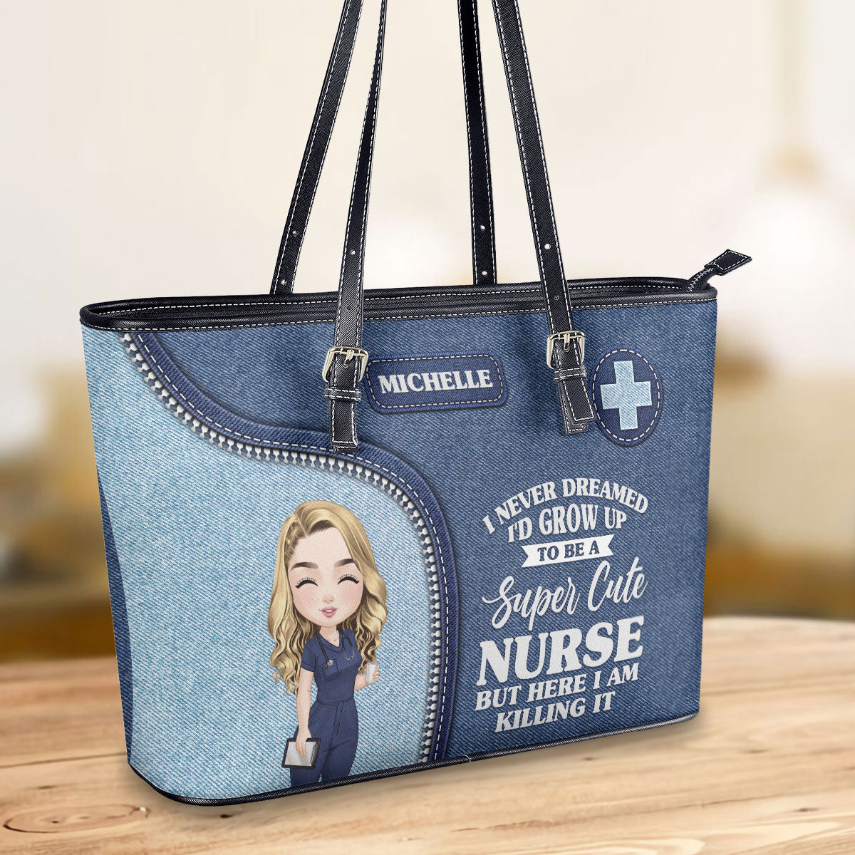 personalized custom nurse tote bag