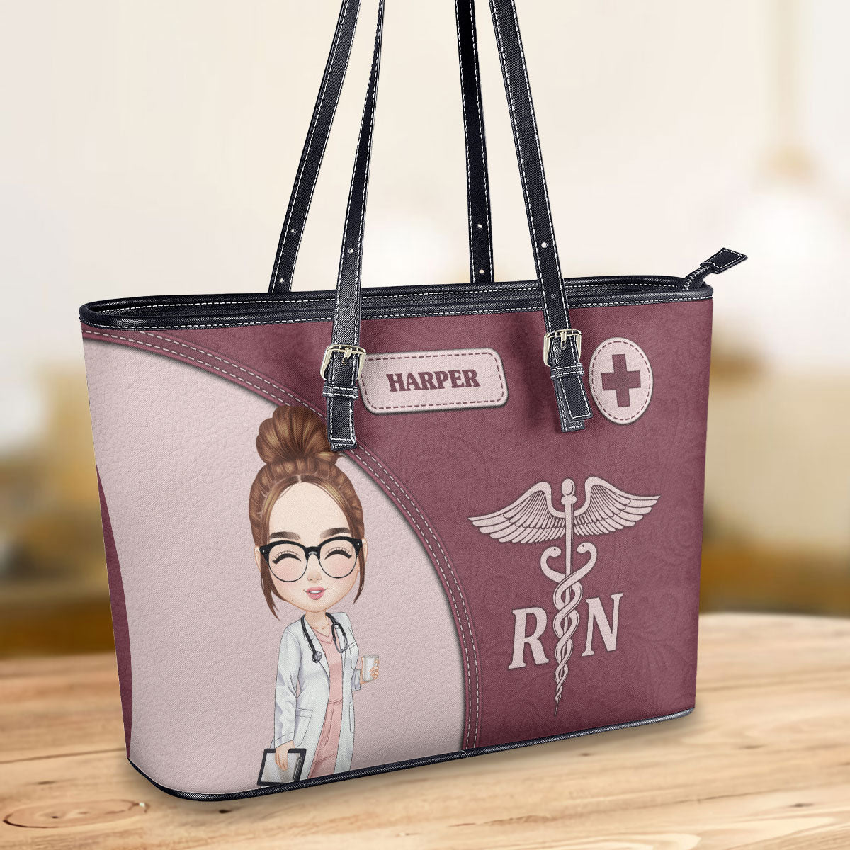 personalized custom nurse tote bag