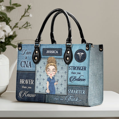 Brave Nurse - Personalized Custom Leather Handbag