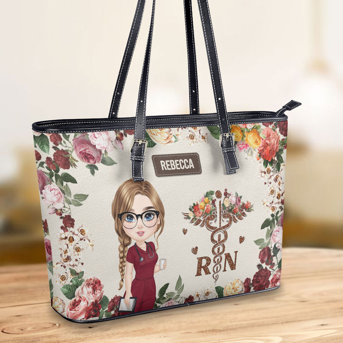 personalized custom nurse tote bag