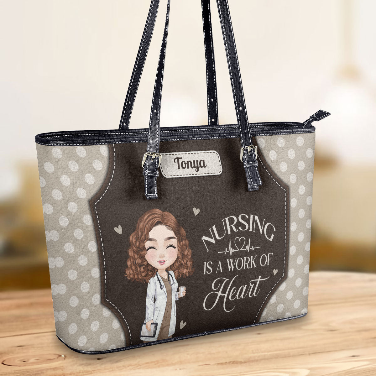 personalized custom nurse tote bag