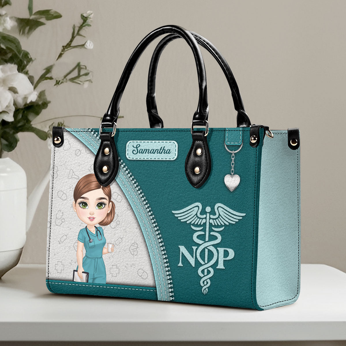 Simple Nurse Life - Personalized Custom Leather Handbag