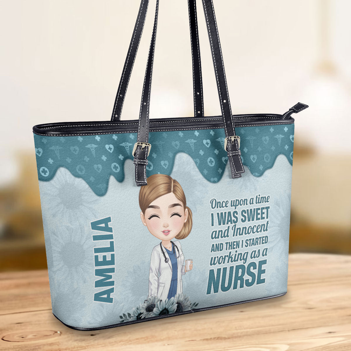 personalized custom nurse tote bag