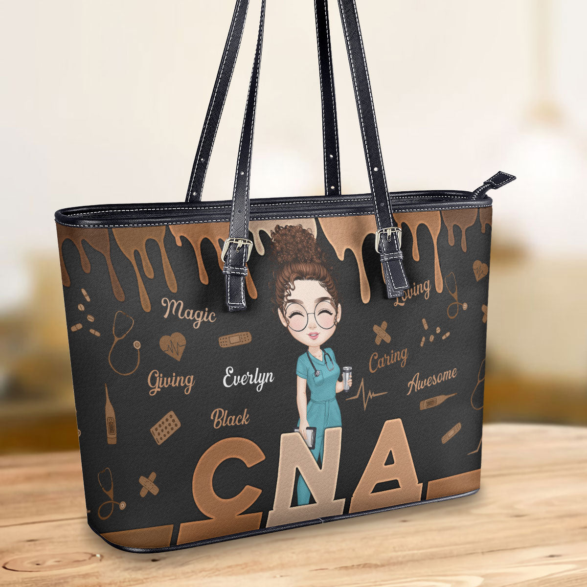 personalized custom nurse tote bag