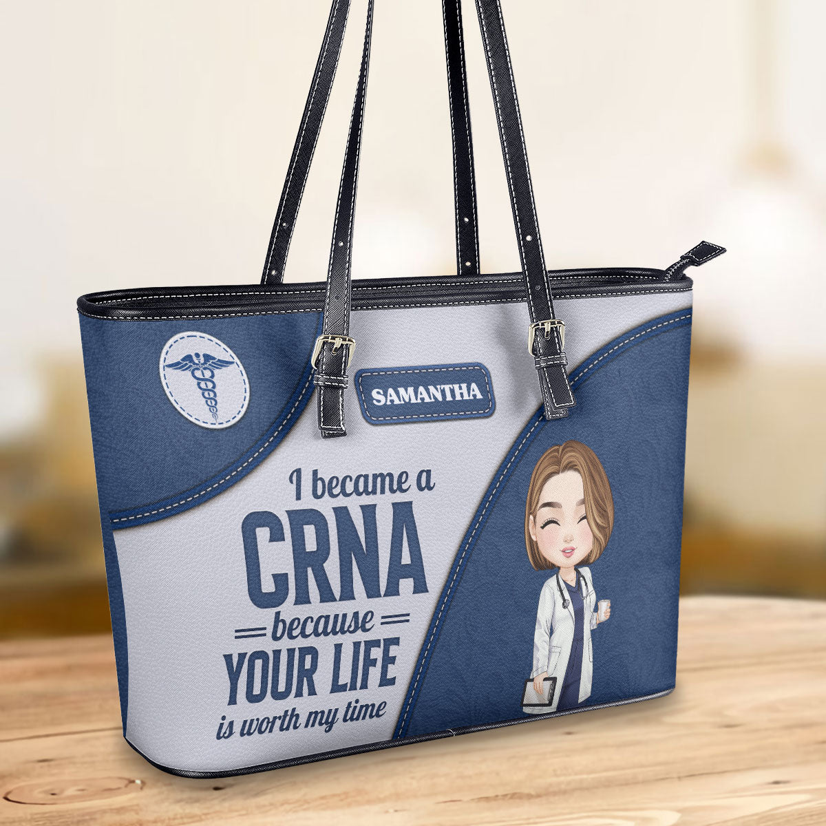 personalized custom nurse tote bag