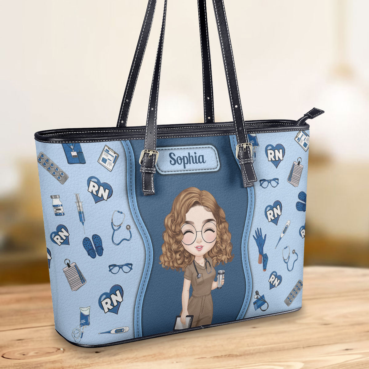 personalized custom nurse tote bag