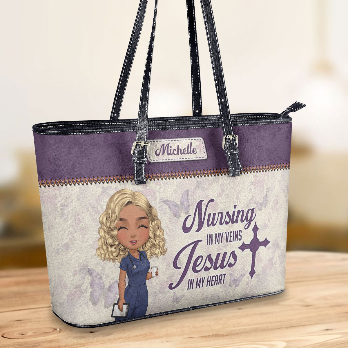 personalized custom nurse tote bag