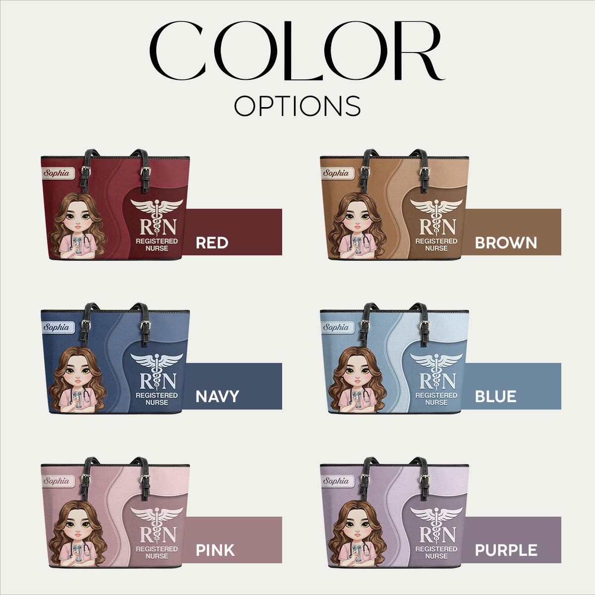 Nurse Timeless Style - Personalized Custom Nurse Leather Tote Bag