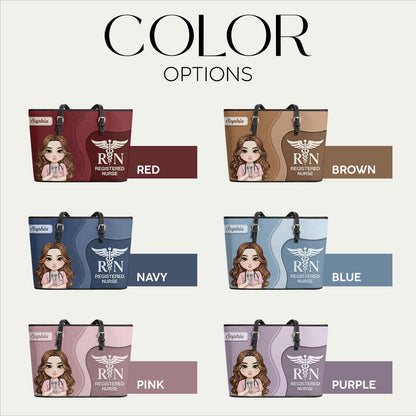 Nurse Timeless Style - Personalized Custom Nurse Leather Tote Bag