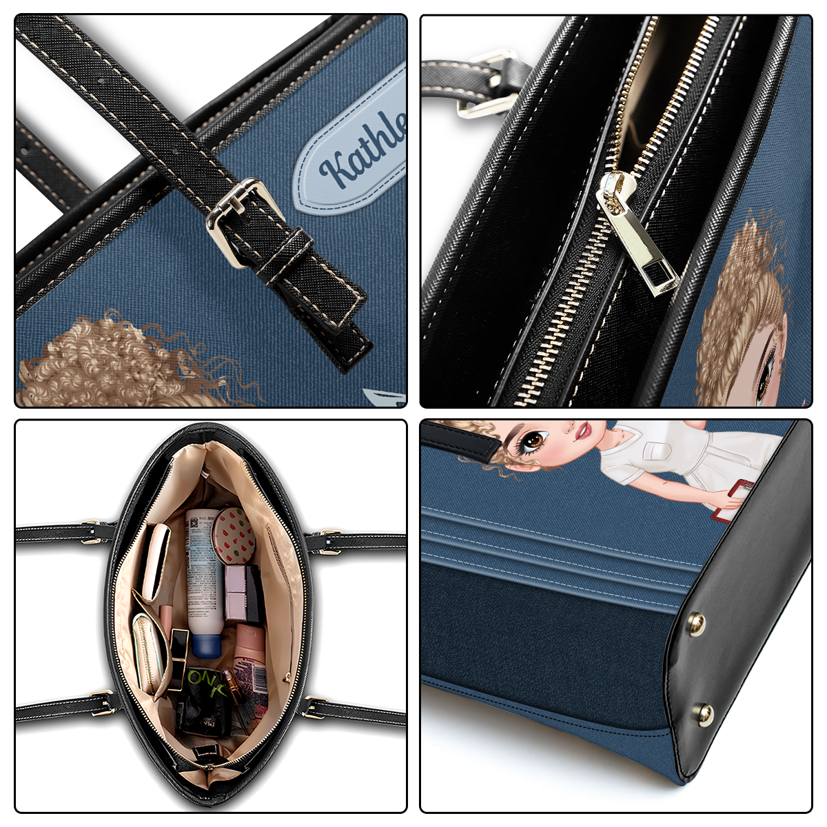 Fabulous Nurse Style - Personalized Custom Nurse Leather Tote Bag