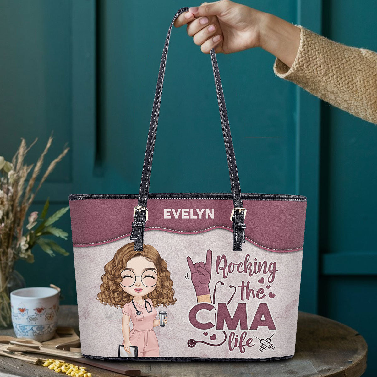 personalized custom nurse tote bag