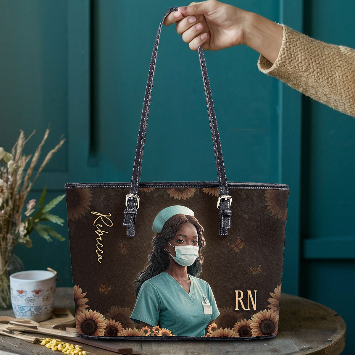 personalized custom nurse tote bag