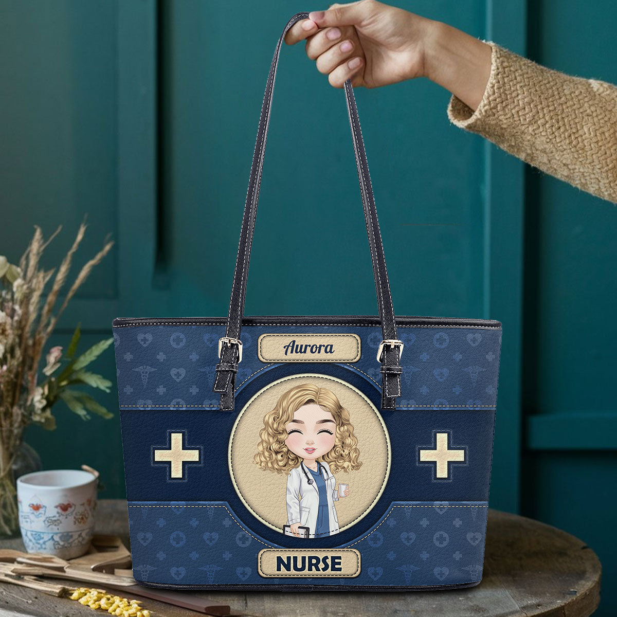 personalized custom nurse tote bag