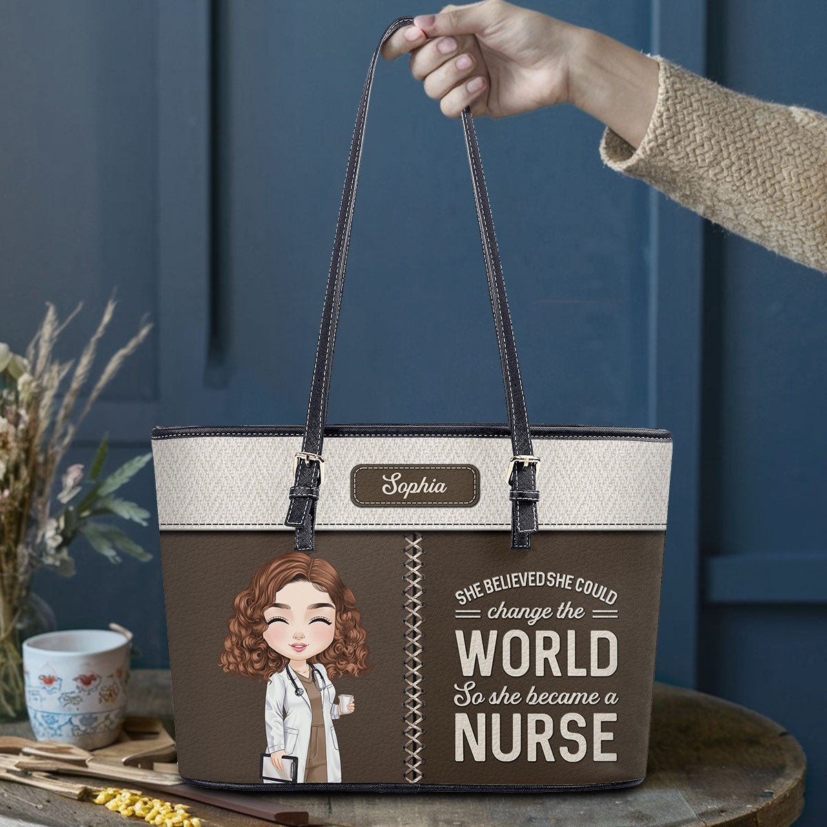 personalized custom nurse tote bag