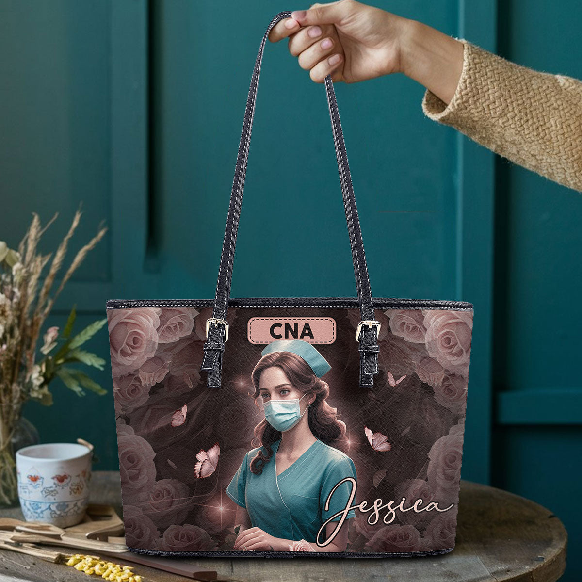 personalized custom nurse tote bag