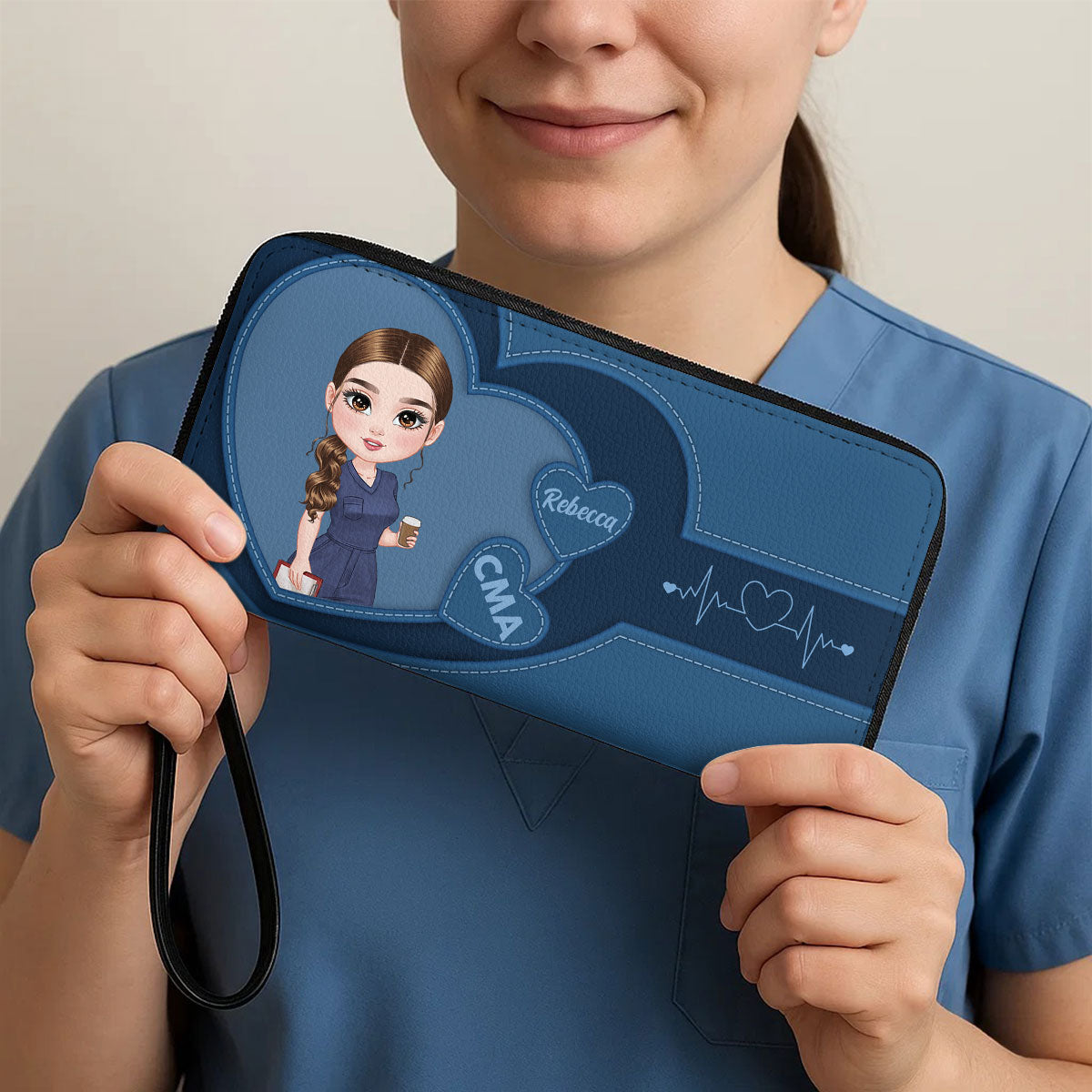 Sweet Nurse - Personalized Nurse Leather Long Wallet