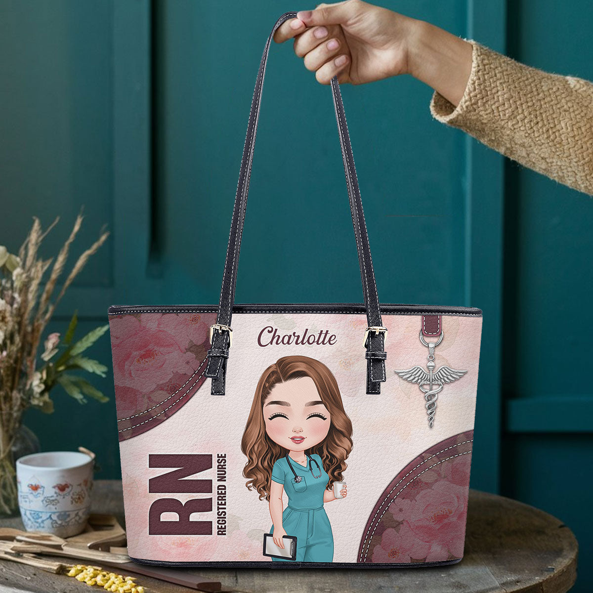 personalized custom nurse tote bag