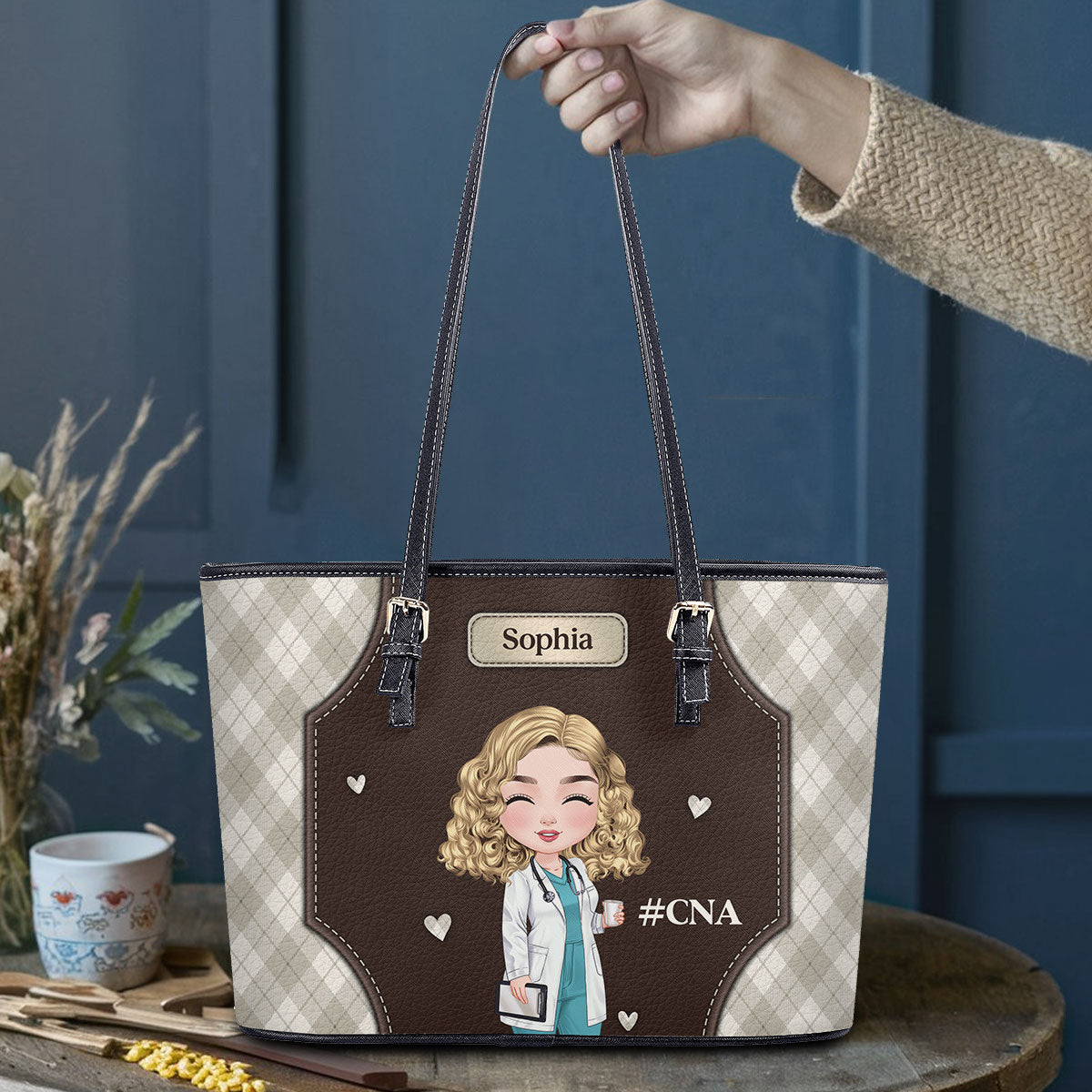 personalized custom nurse tote bag