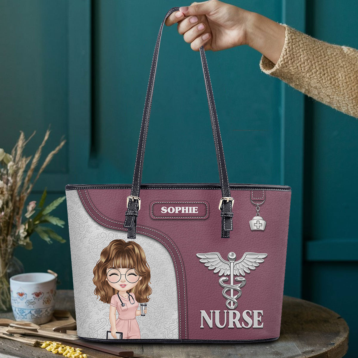 personalized custom nurse tote bag