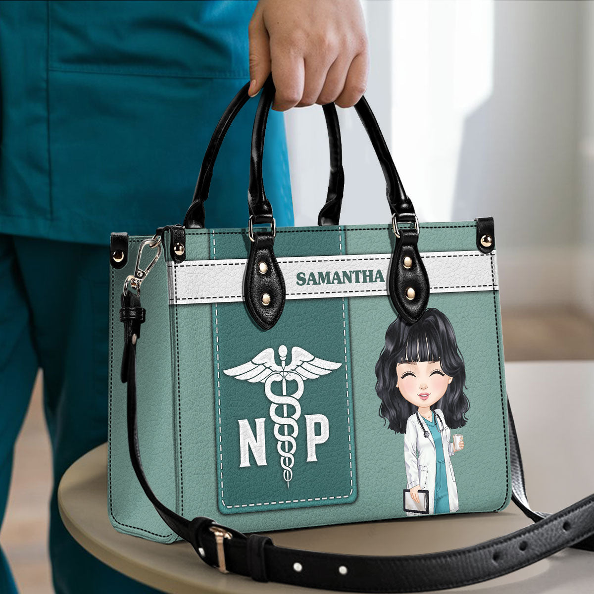 Basic Nurse - Personalized Custom Leather Handbag