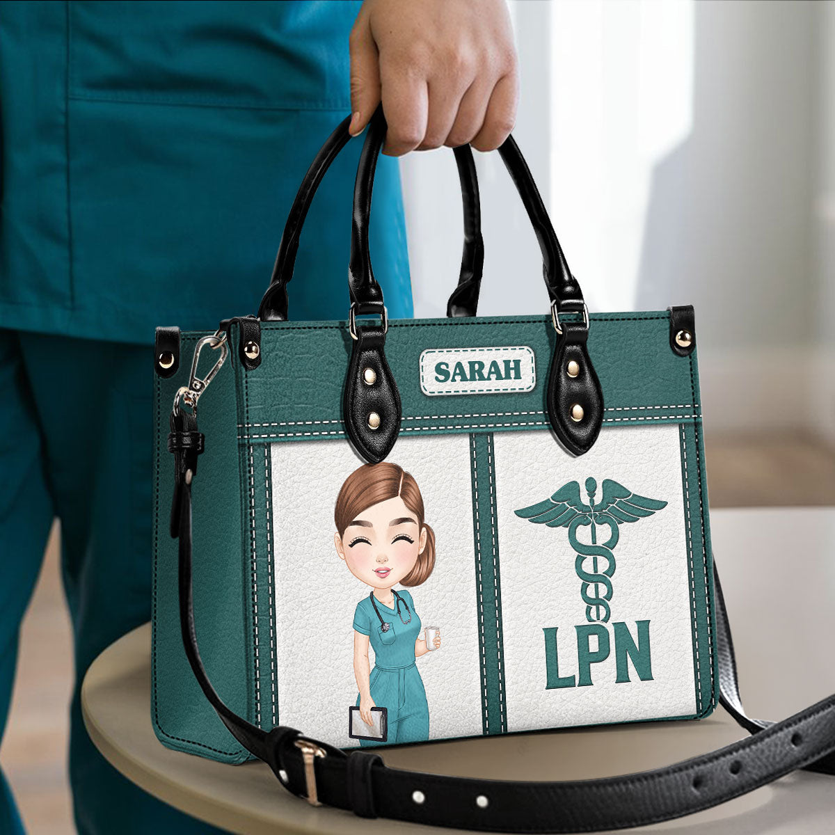 Graceful Nurse - Personalized Custom Leather Handbag