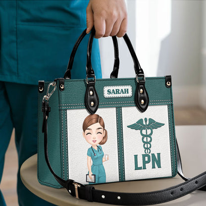 Graceful Nurse - Personalized Custom Leather Handbag