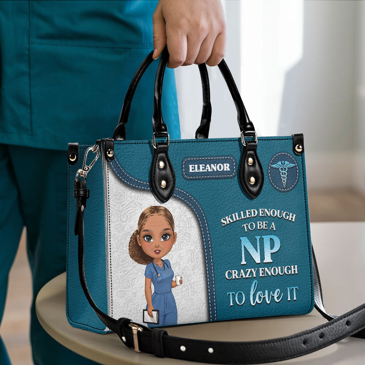 Nurse Skilled Enough - Personalized Custom Leather Handbag