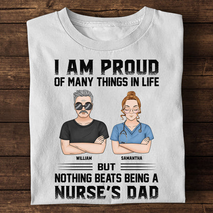 Proud of Being a Nurse's Dad - Personalized Custom T-shirt